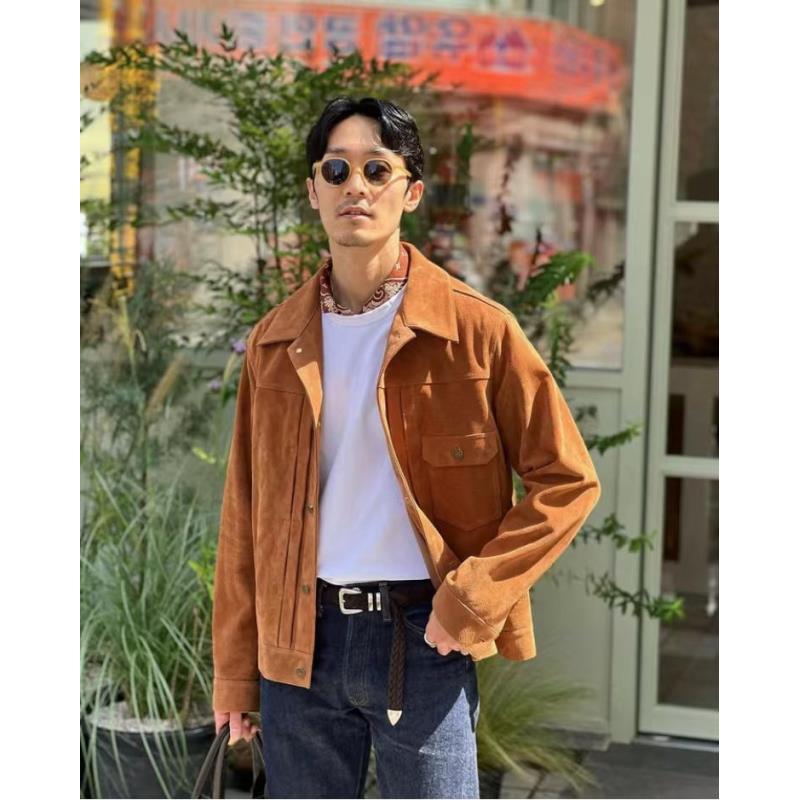 14号/高定男装麂皮羽绒外套4218