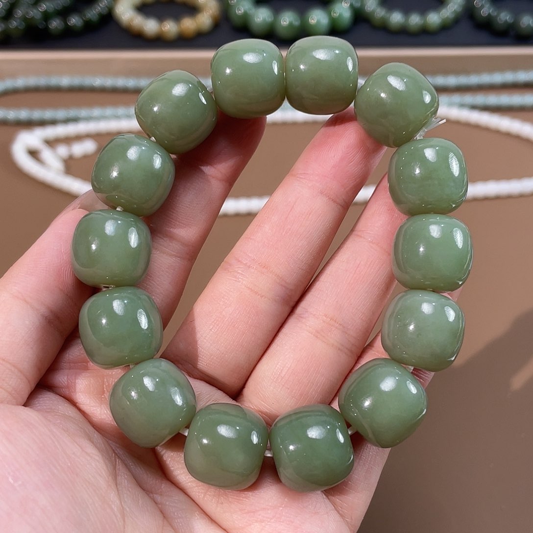 和田玉手链未镶嵌16 若羌 