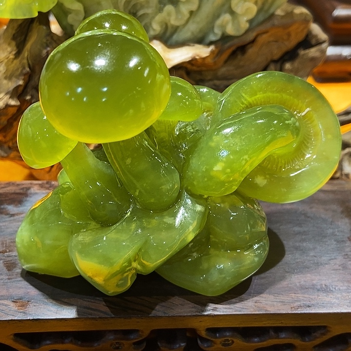 蛇纹石玉摆件合金