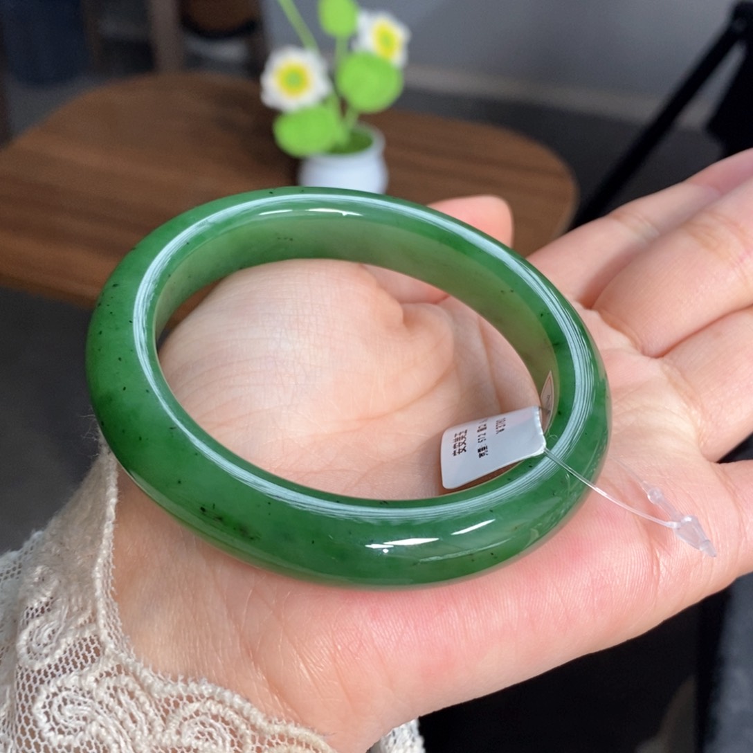 和田玉手镯未镶嵌碧玉5657