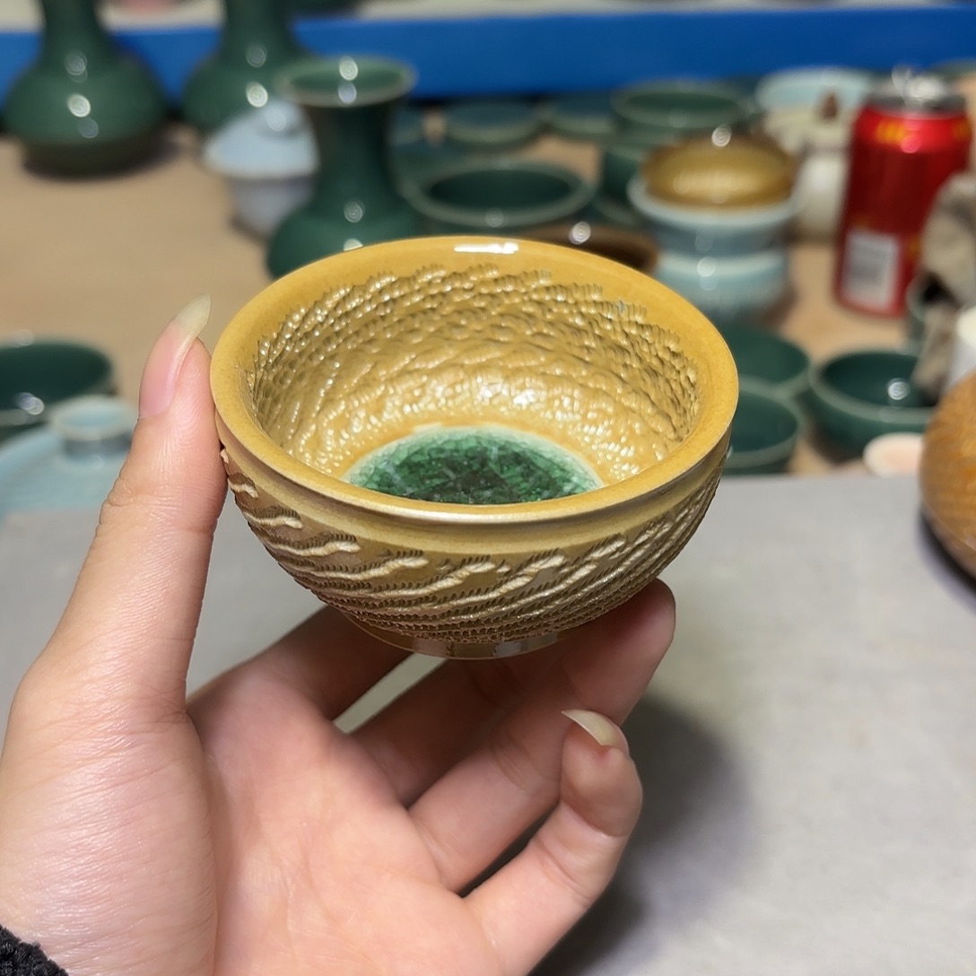 龙泉云间青瓷小米茶器