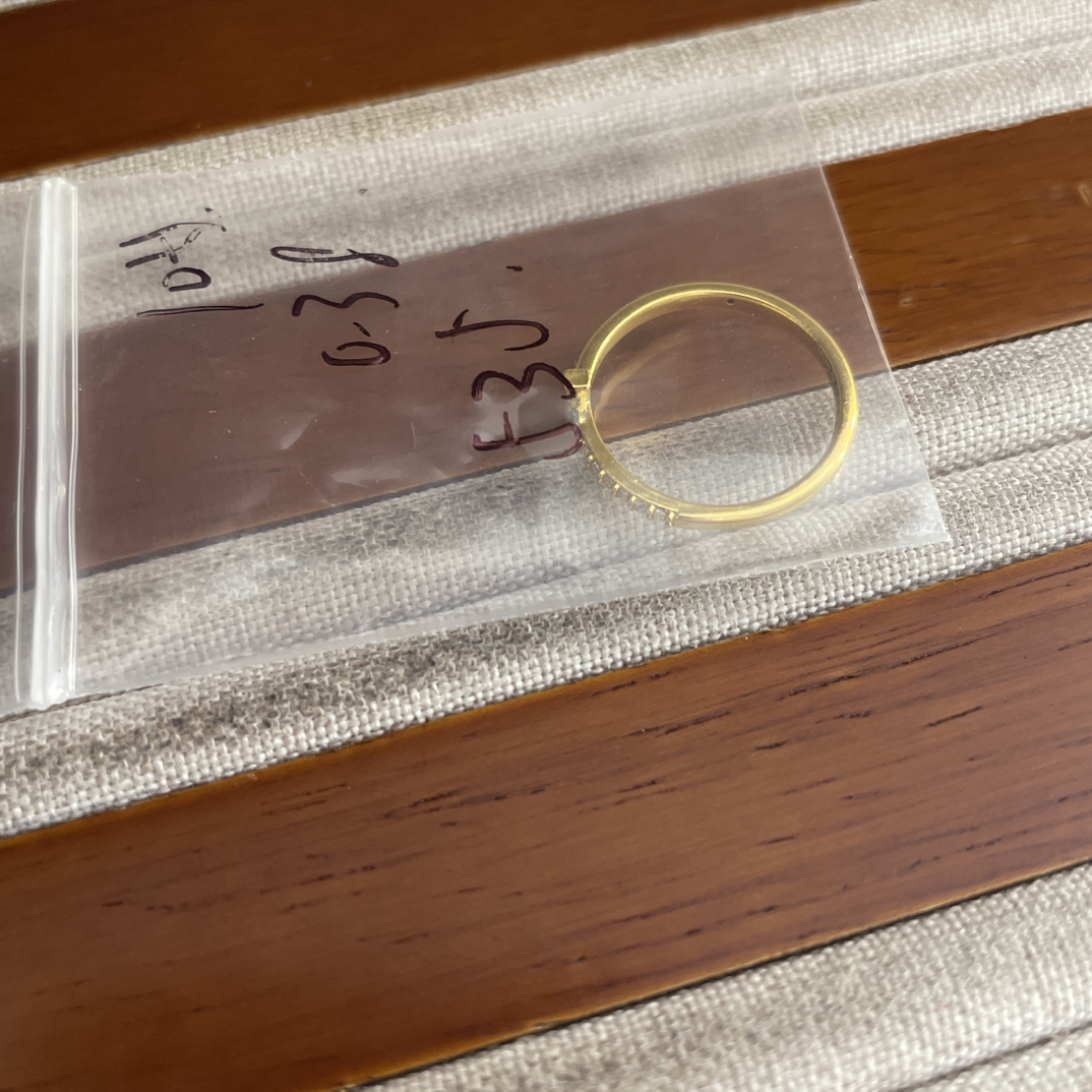 克重0.38 10号 T字戒6D戒指 足金999