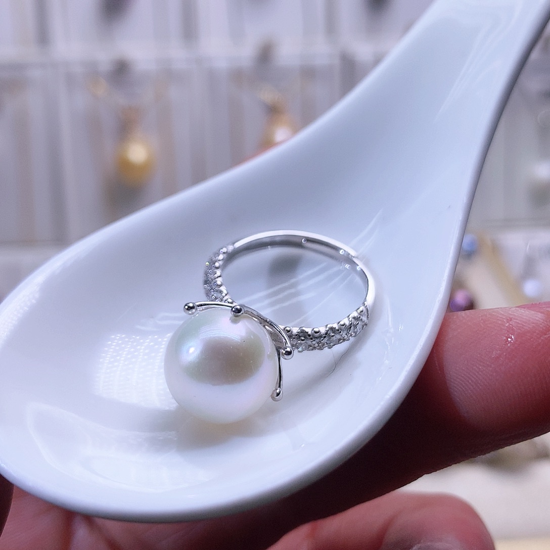 淡水珍珠戒指银S925镶嵌