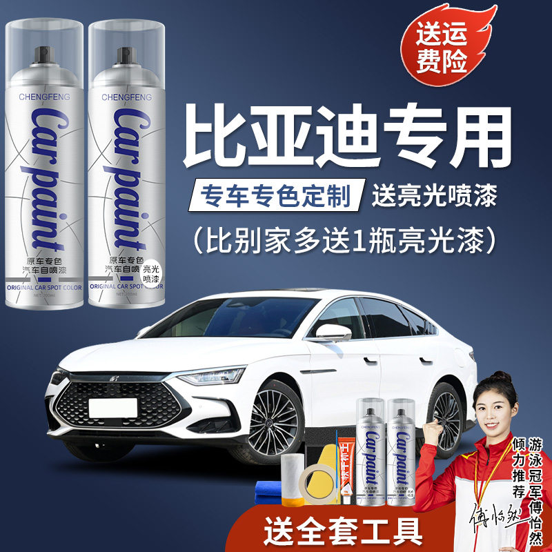 11.比亚迪宋plusdmi喷漆罐专车专用划痕修复赤帝红时光灰原厂效果