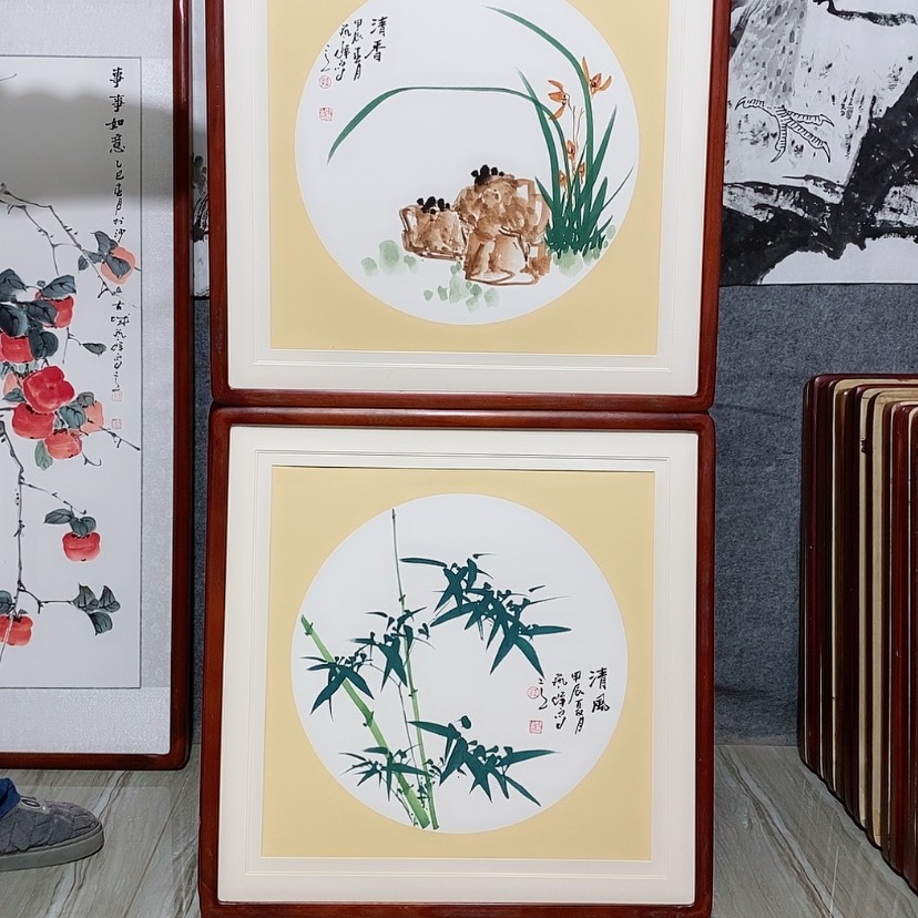 【闪购商品】国画书画作品带框65×65厘米