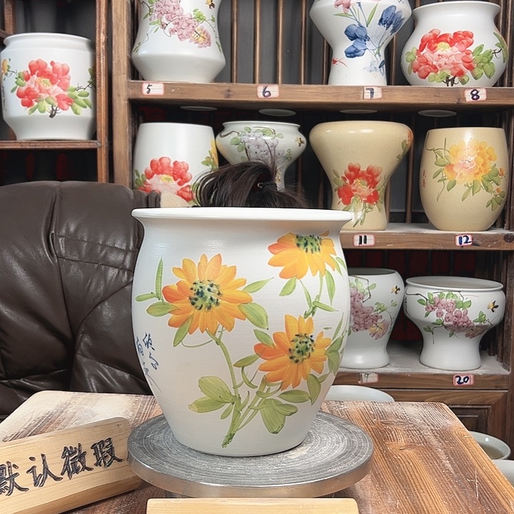 摆件圆口向日葵新款陶瓷陶瓷