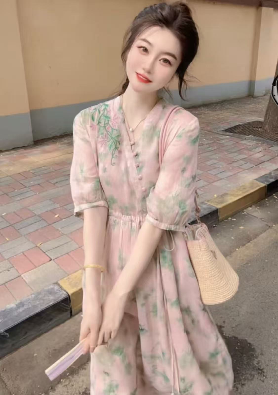 『印花设计Y』设计显瘦百搭时尚连衣裙30552