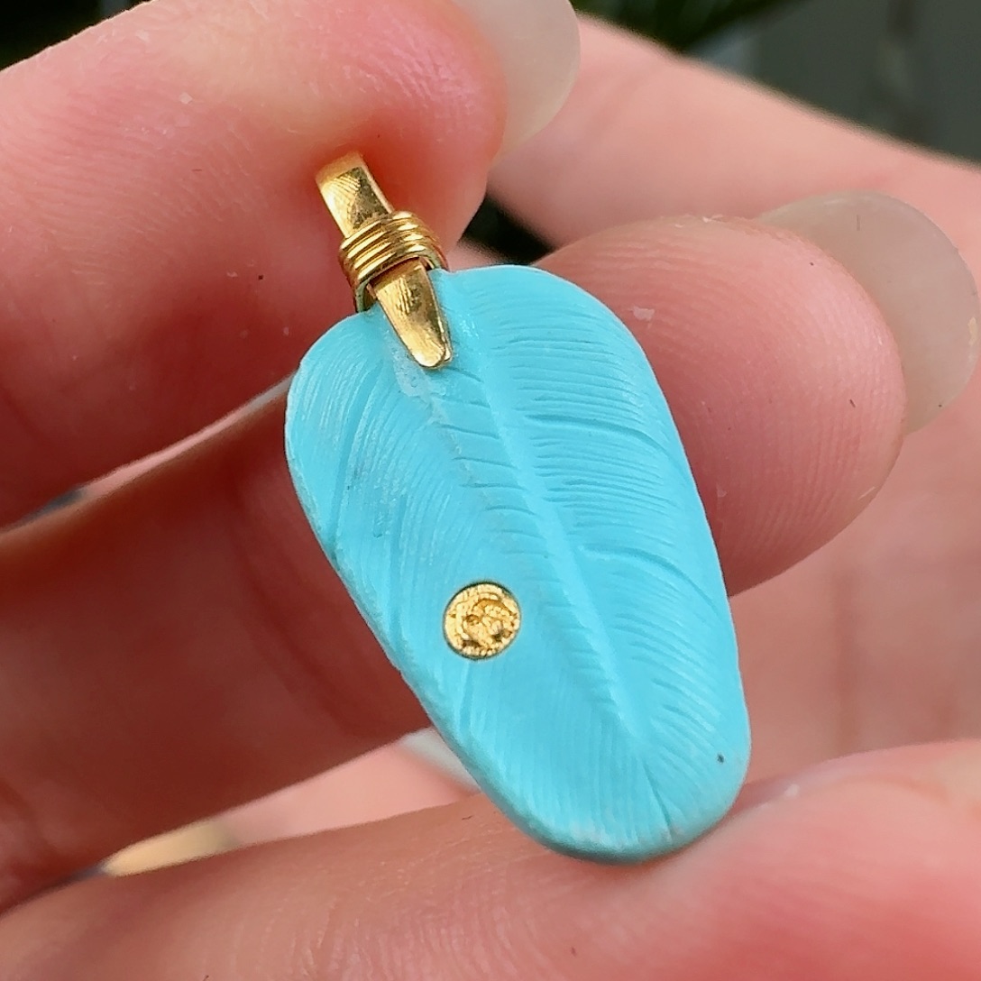 绿松石珠宝奇石18K金镶嵌