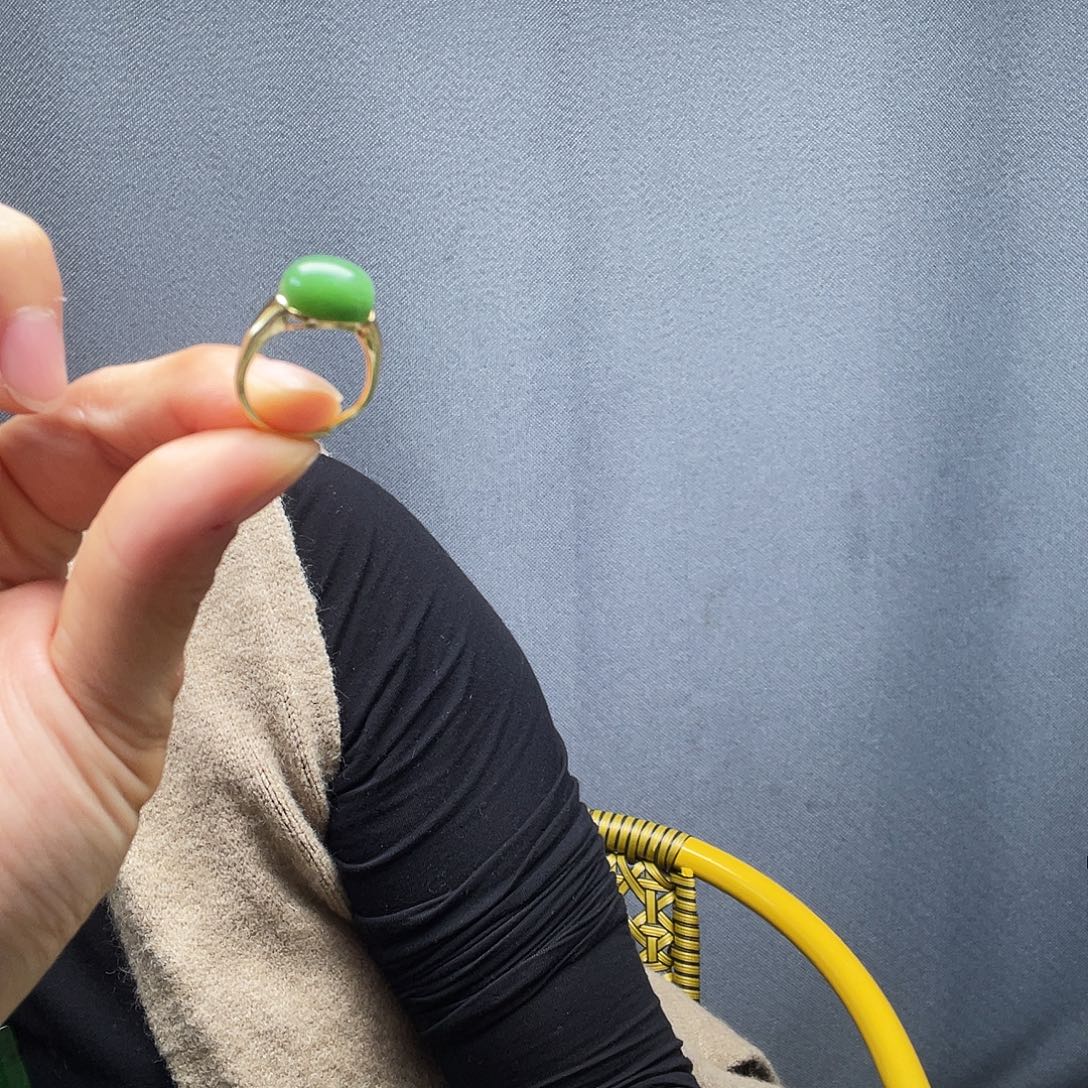 环***)和田玉银S925镶嵌戒指