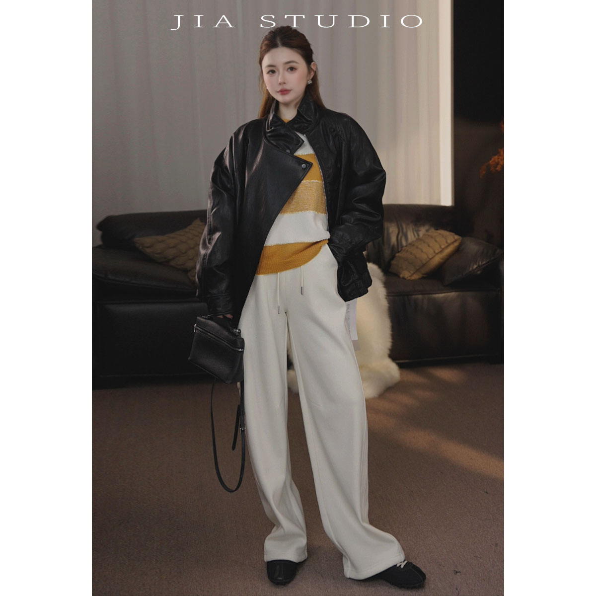 【佳佳】弯刀裤休闲裤适合长款风衣的裤子百搭抽绳潮JQ50212