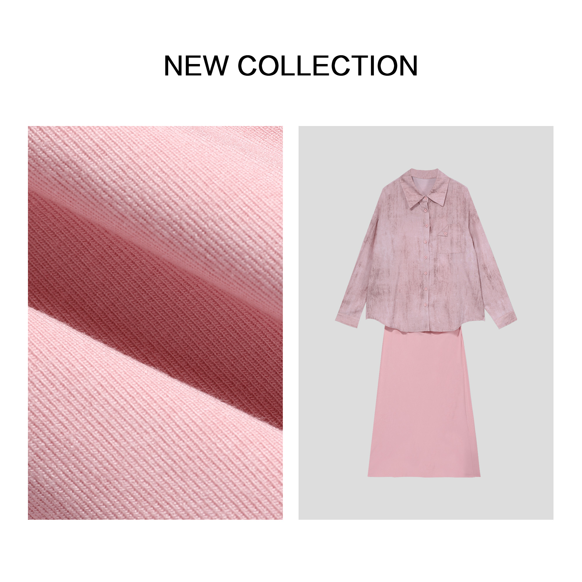 【小铃铛】D3F37105B 春季上衣+针织连衣裙套装