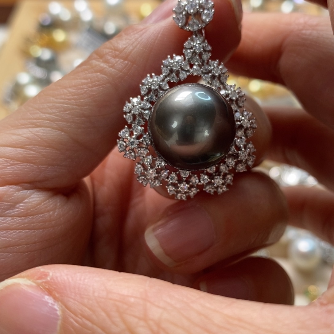 海水珍珠颈饰银S925镶嵌