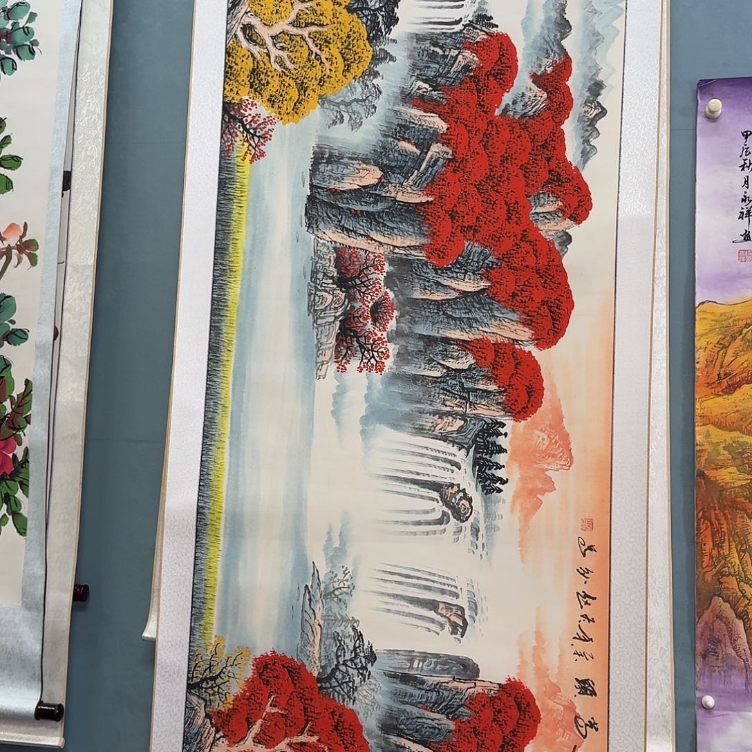 纯手绘国画作品好小八尺