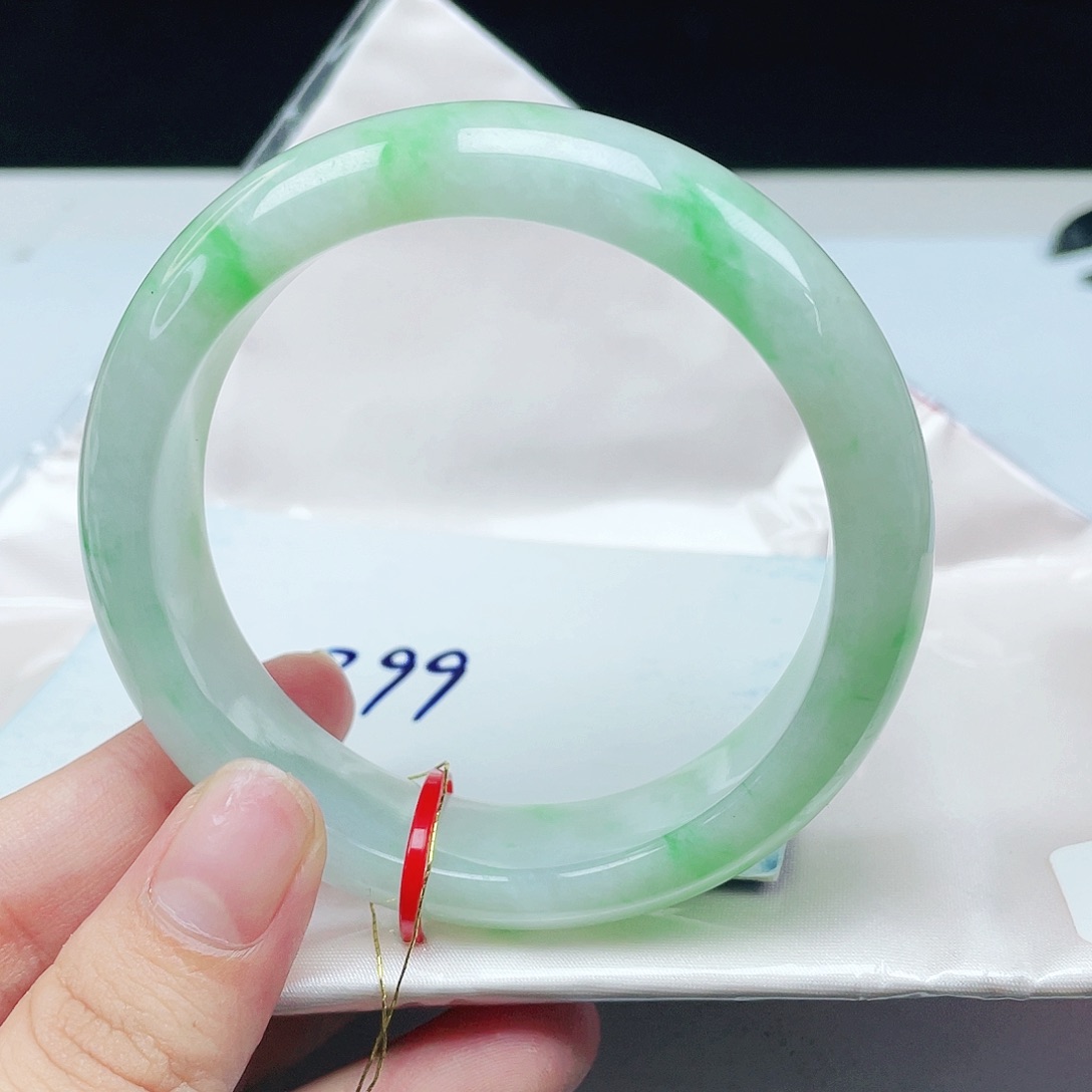 小***儿翡翠未镶嵌手镯正圈宽边56.2