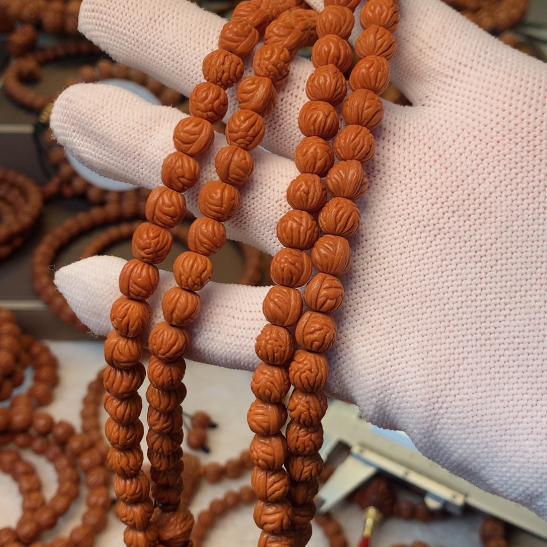 福***桃核手串秦岭龙纹