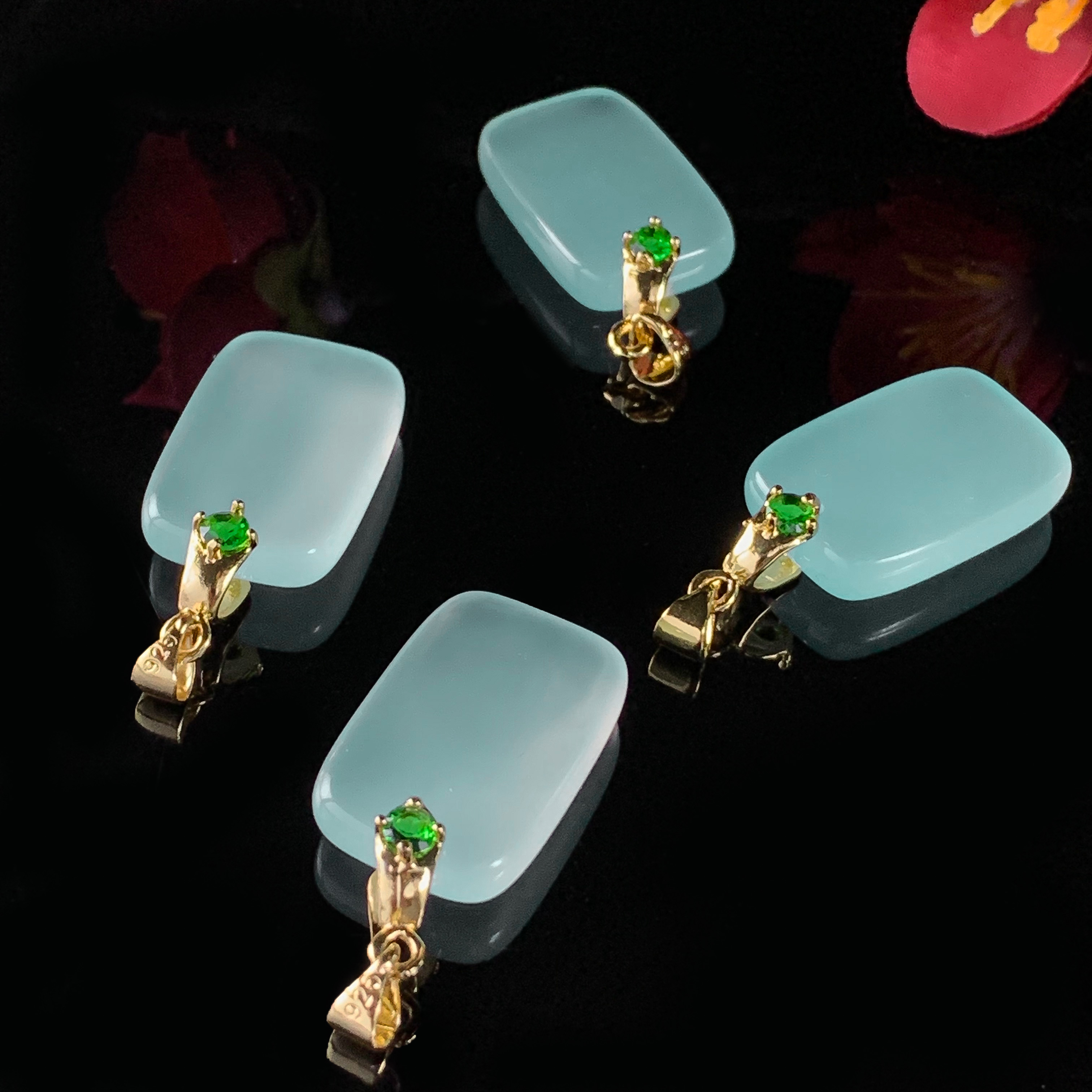 S8266【任会长珠宝】谜尔蓝冰查石玛瑙吊坠-配绳-多样性只发一件