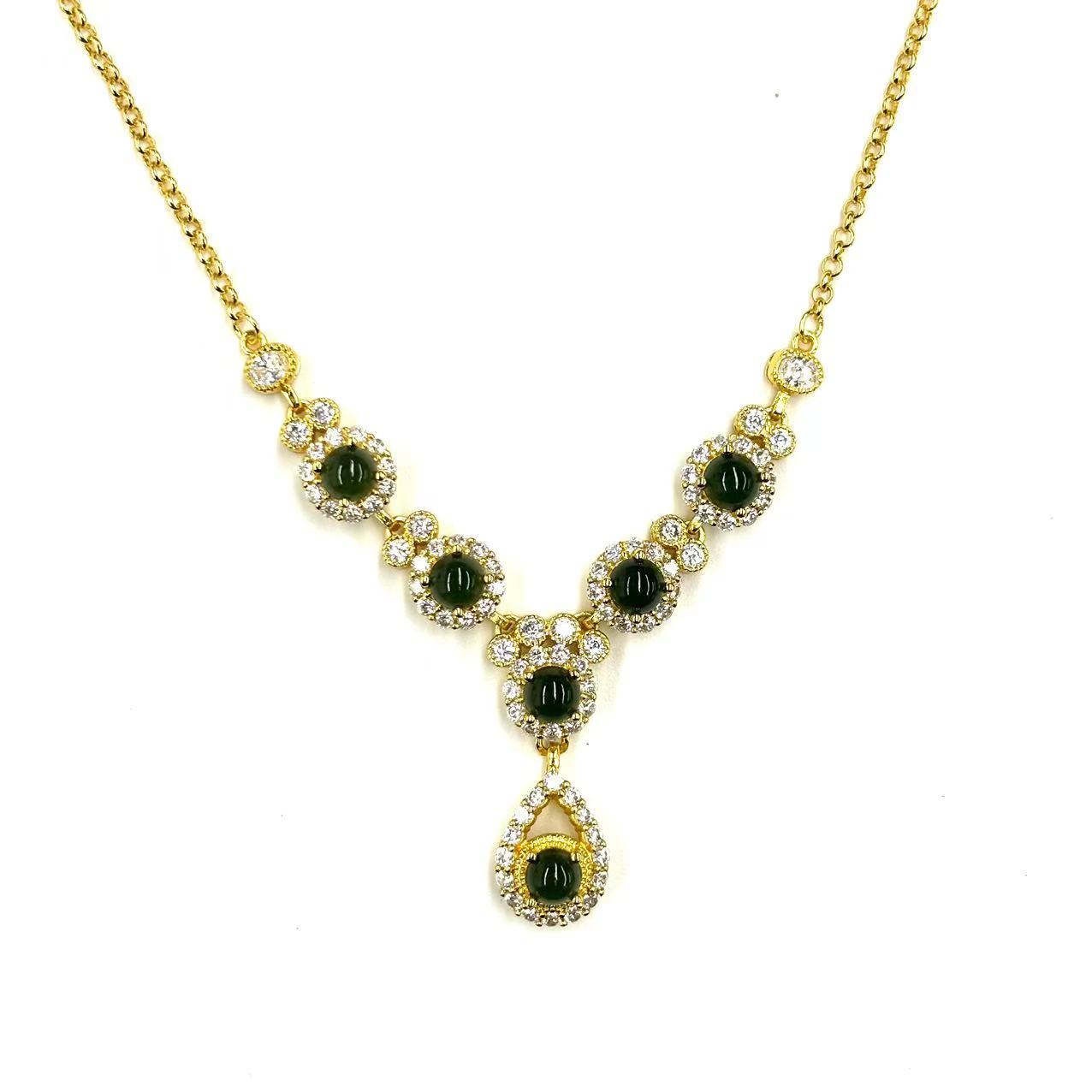 【符老板】f978-国风翡翠蛋面晚宴链-赠礼盒