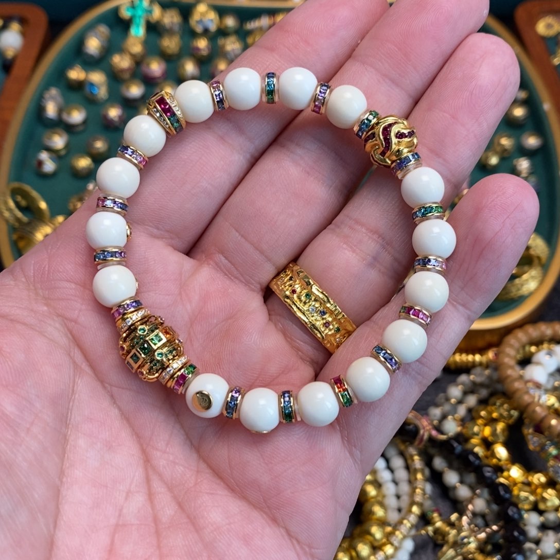 合成立方氧化锆手链足金镶嵌