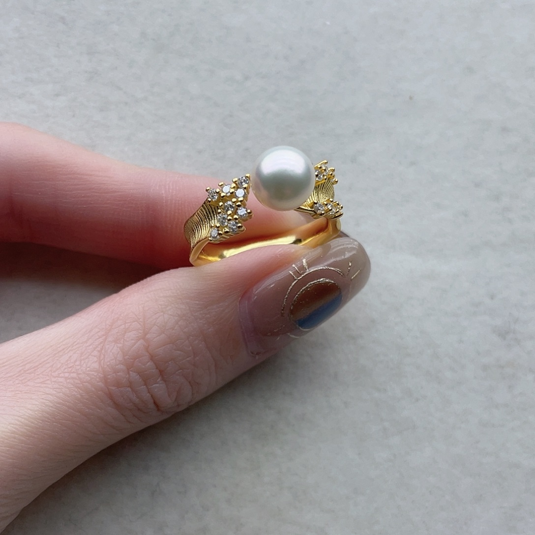 银S925镶嵌海水珍珠戒指51