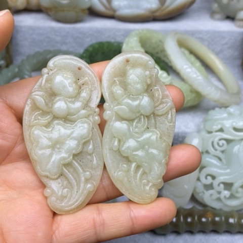 和田玉挂件把件摆件未镶嵌小*玉