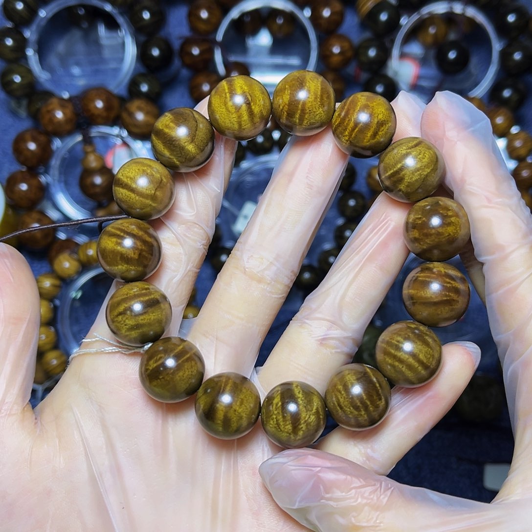 手串/手链楠木（金丝楠）1.5阴沉正黄冰裂闪电