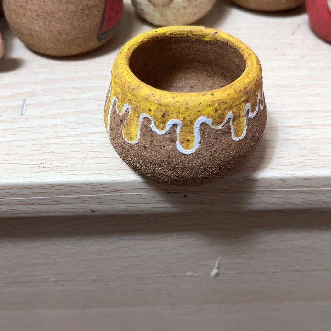 泥塑古镇炻陶花盆