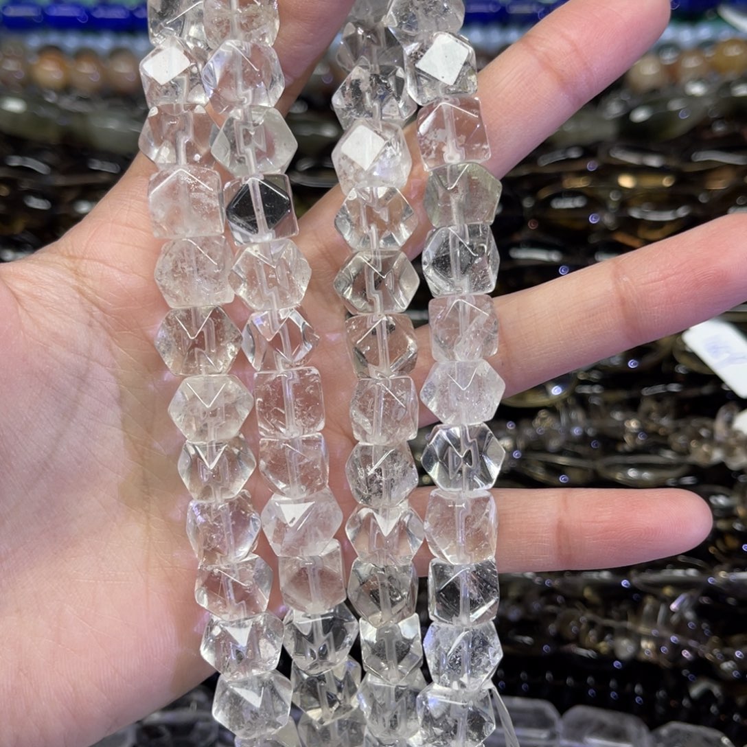 玛瑙/玉髓散珠白水晶卡10➕一条