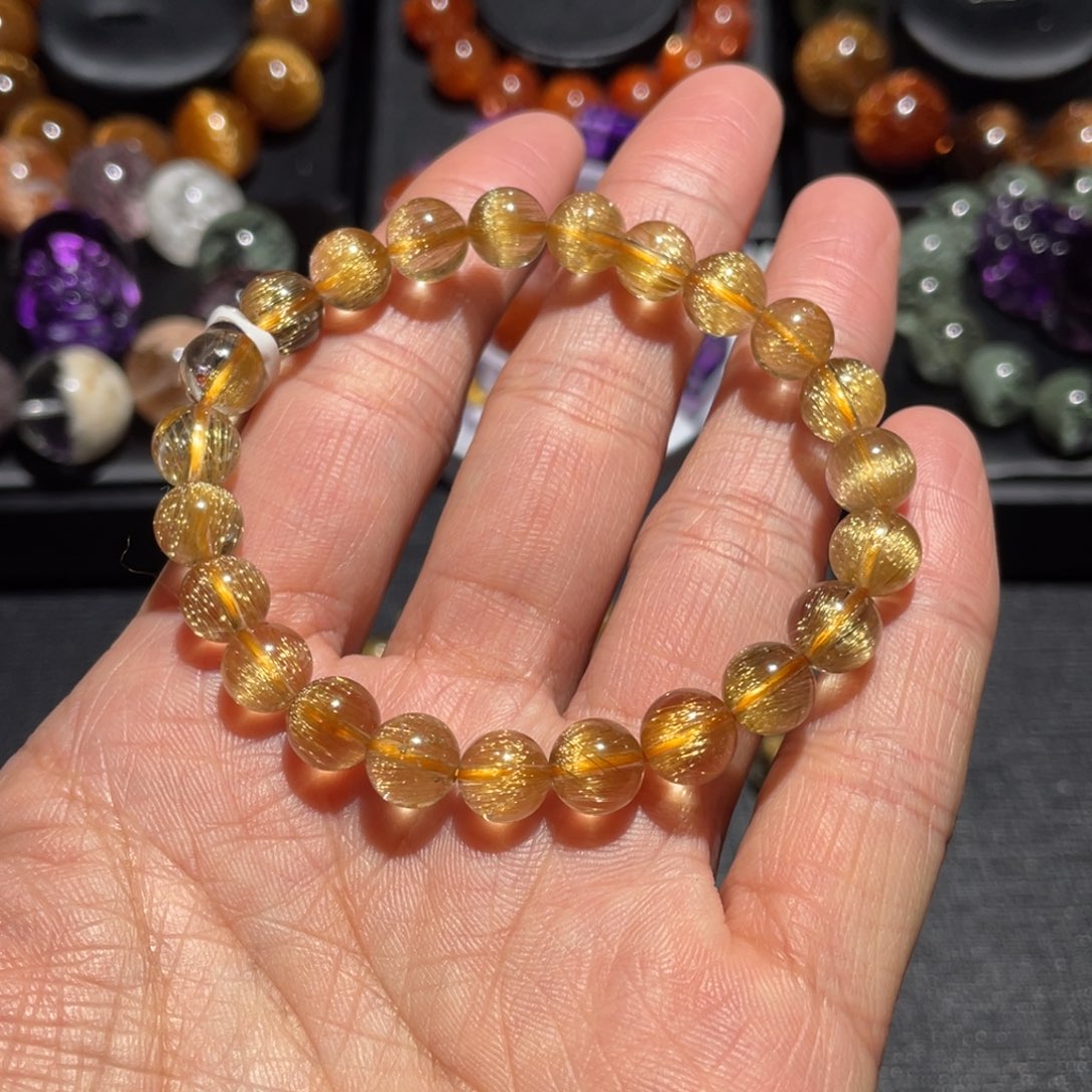 水晶手链未镶嵌发晶手链8mm左右