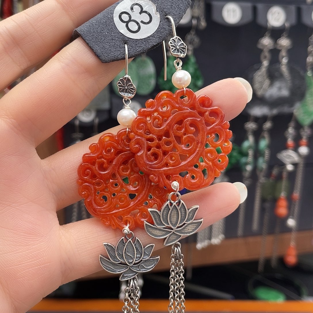 翡翠耳饰银S925镶嵌本***?587ghjhgh