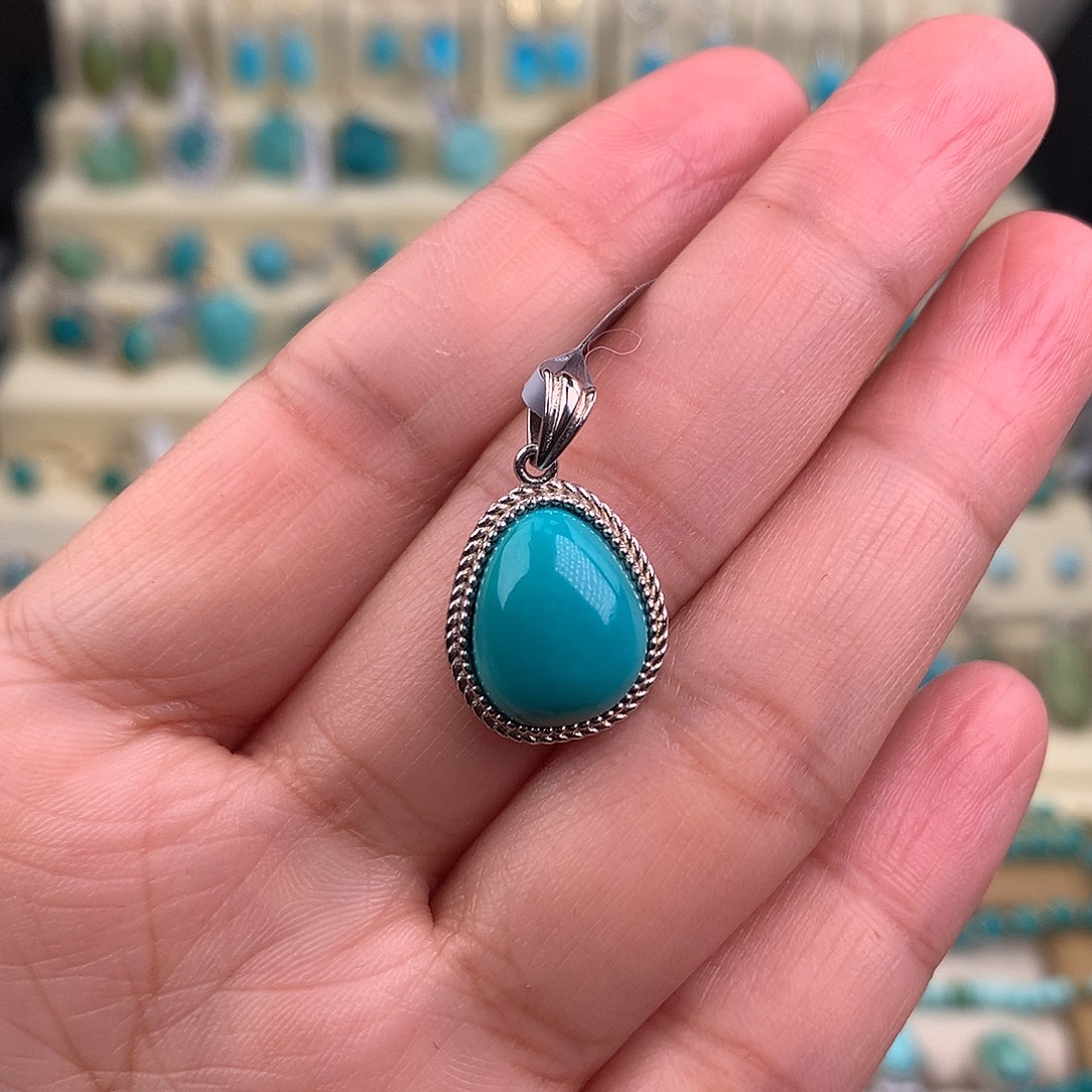 绿松石银S925镶嵌颈饰