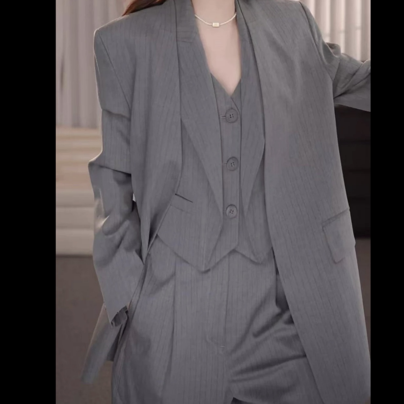 AMASS/阿玛施 新款高智职场西装上衣雅丹风简约百搭西服女540064