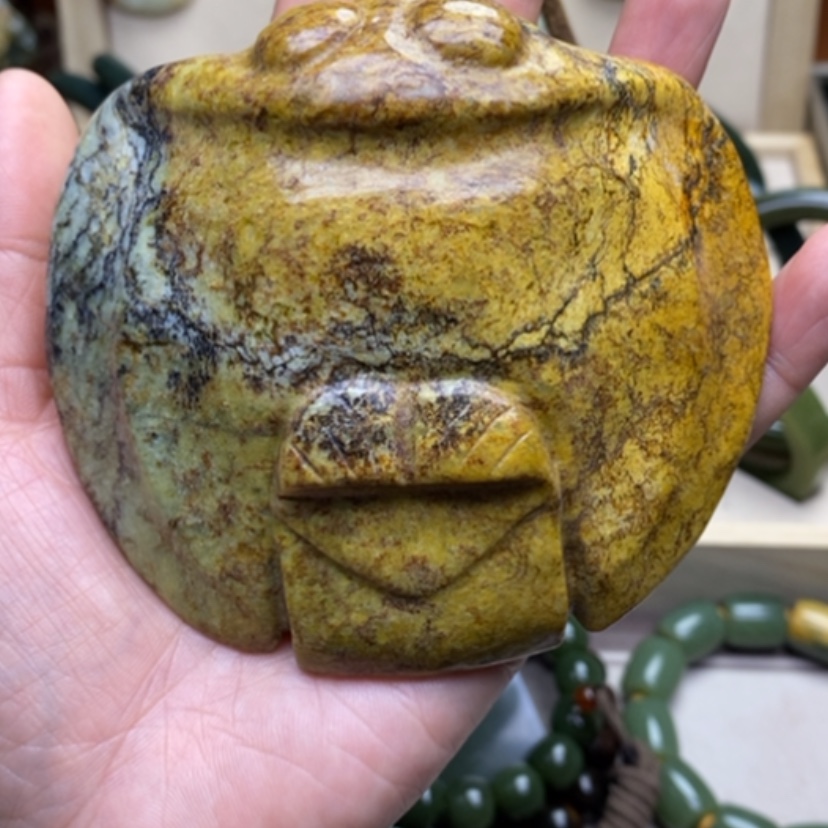 【闪购商品】和田玉手把足铂镶嵌【**】