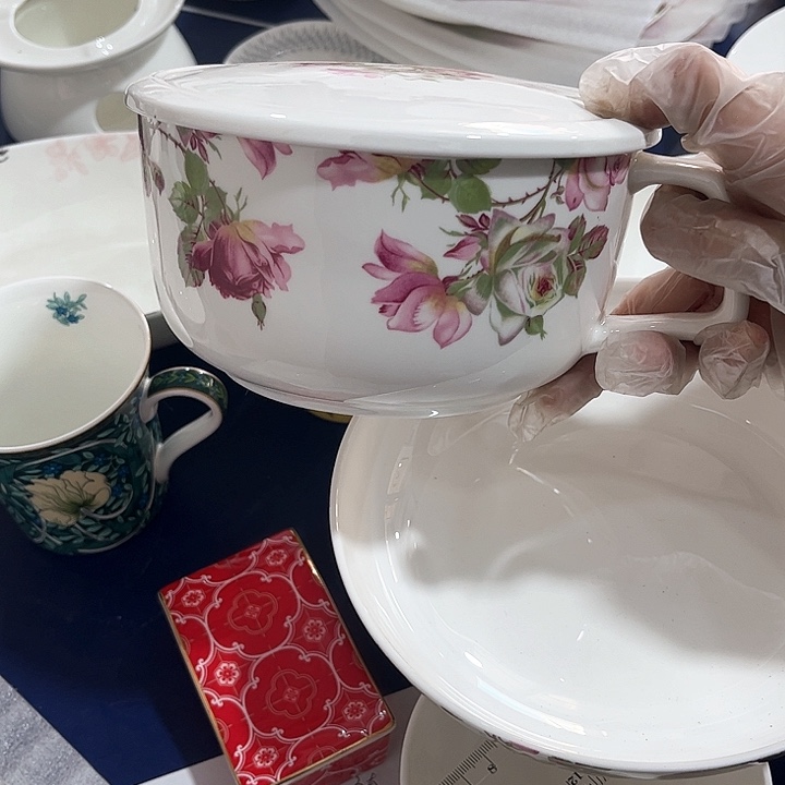 碗微瑕骨瓷泡面碗玫瑰一个