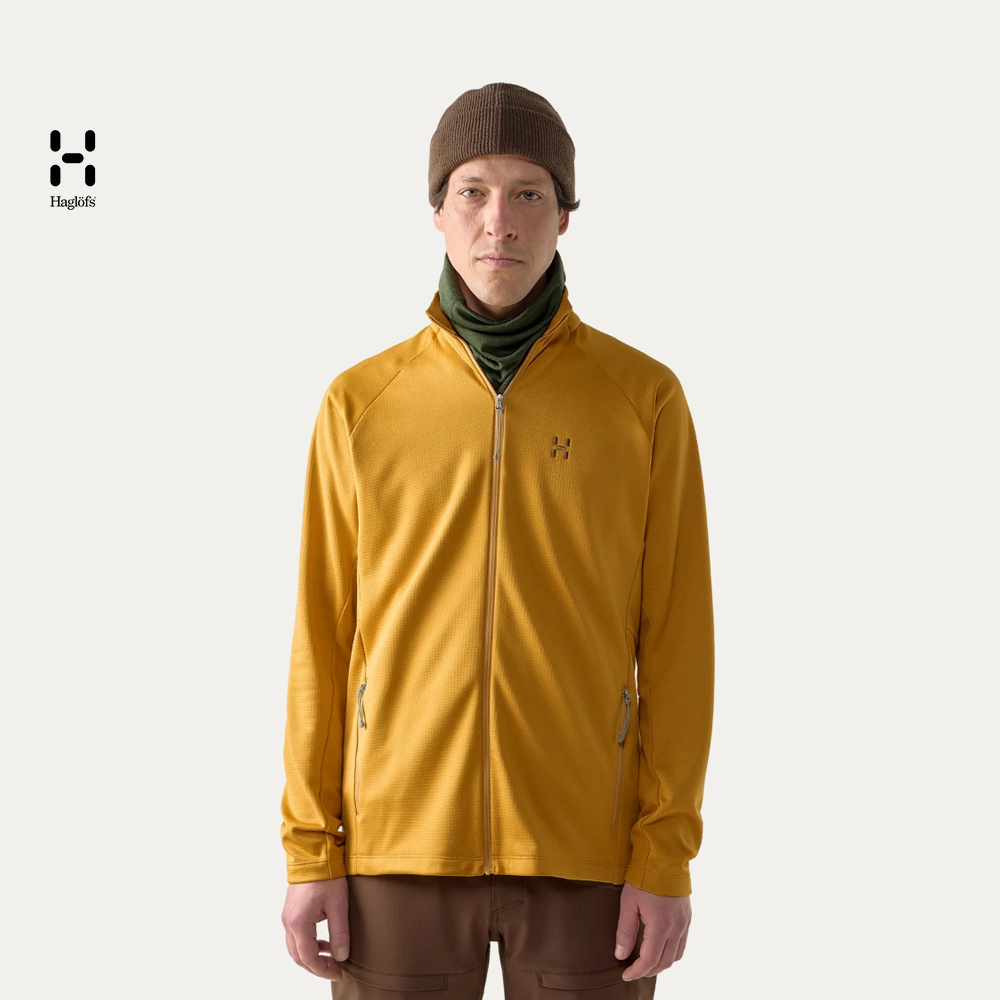Haglofs火柴棍男子中层夹克抓绒衣外套秋冬新款立领开衫防风保暖