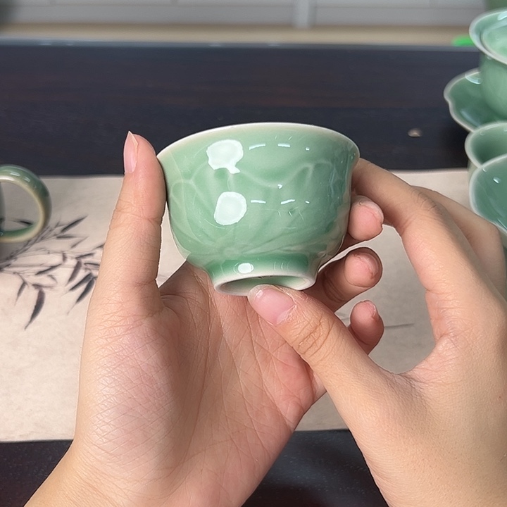 龙泉云间青瓷小米茶器