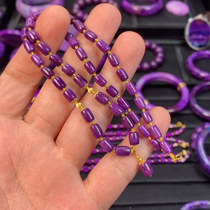 苏纪石（舒俱来）项链18K金镶嵌韵**人