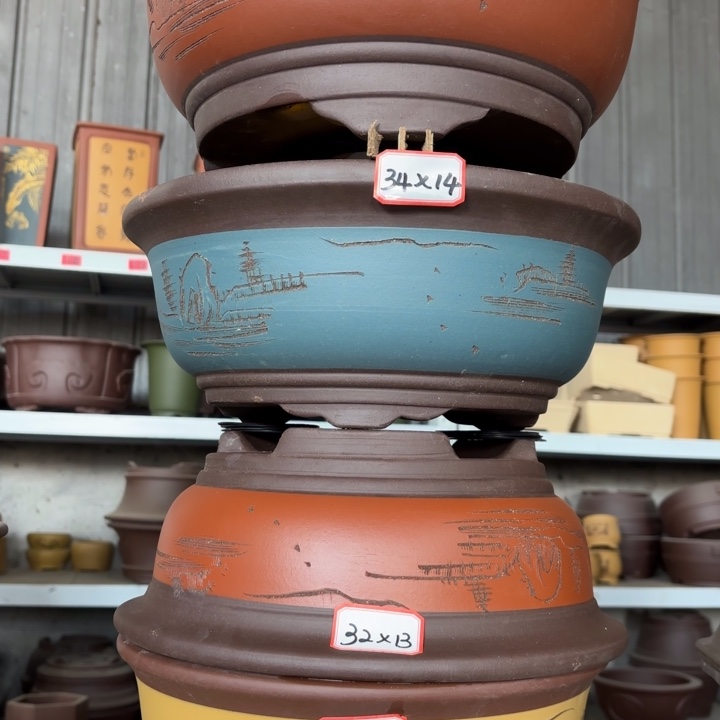 紫砂花盆100-4。         