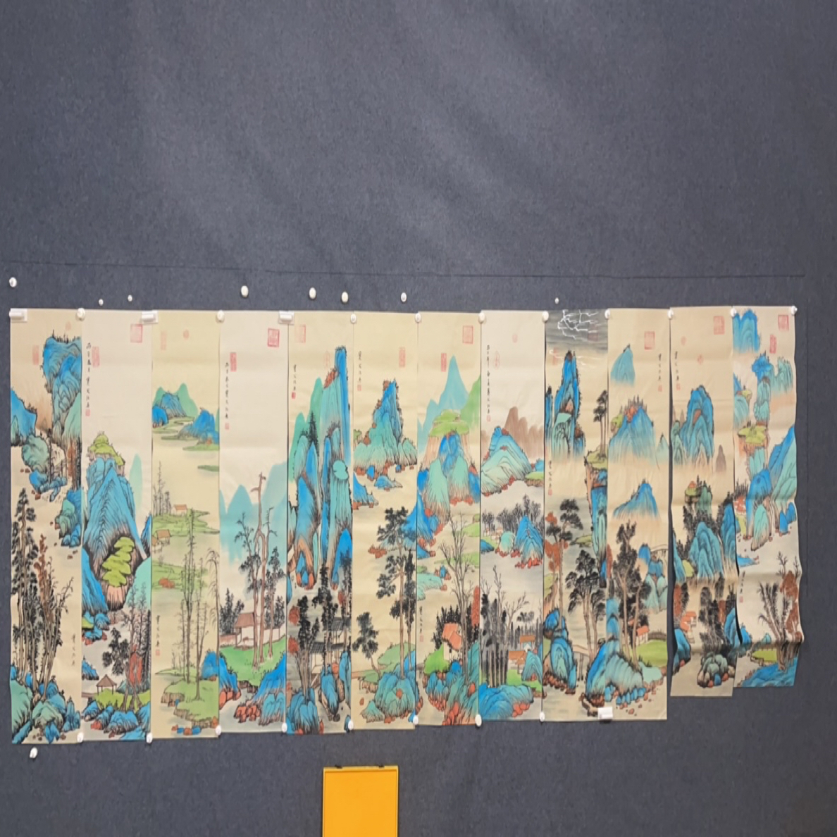 玖玖画院。 精品条屏山水