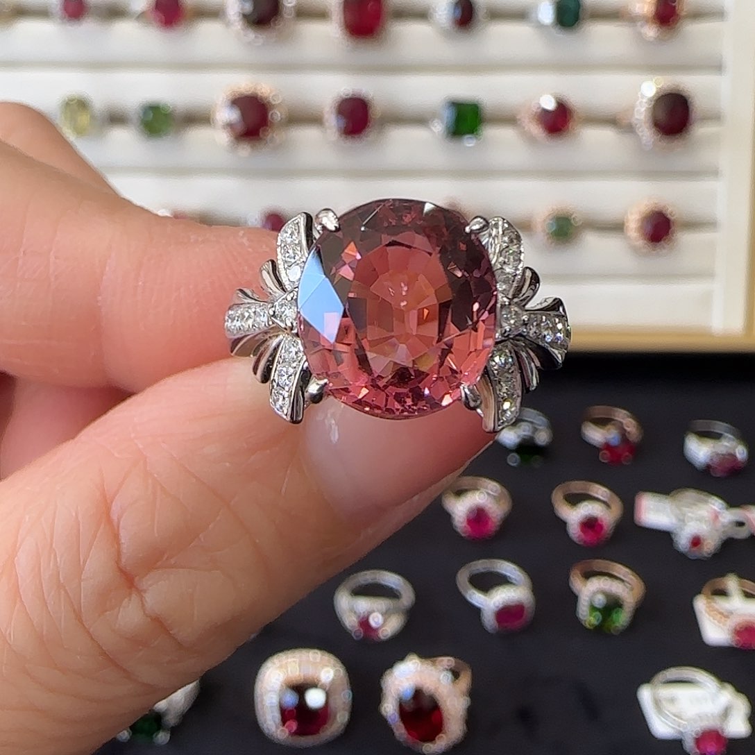 碧玺戒指18K金镶嵌6.34ct