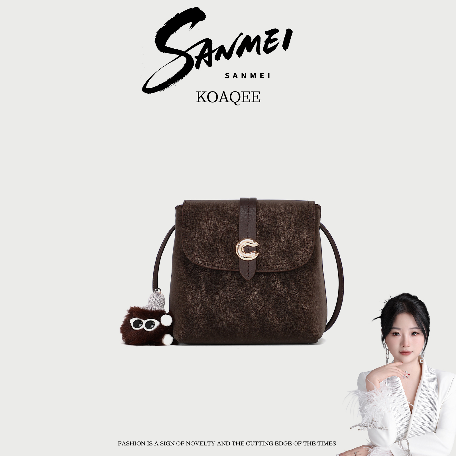 【三妹设计师款】新款时尚百搭手提单肩包G2231CC乌木色