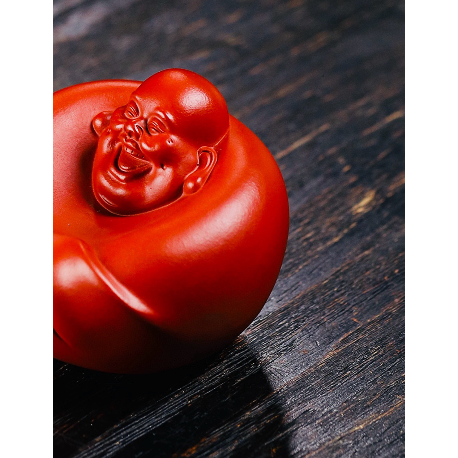 宜兴紫砂茶宠弥勒佛手工雕塑高端禅意摆件原矿朱泥禅意茶具装饰