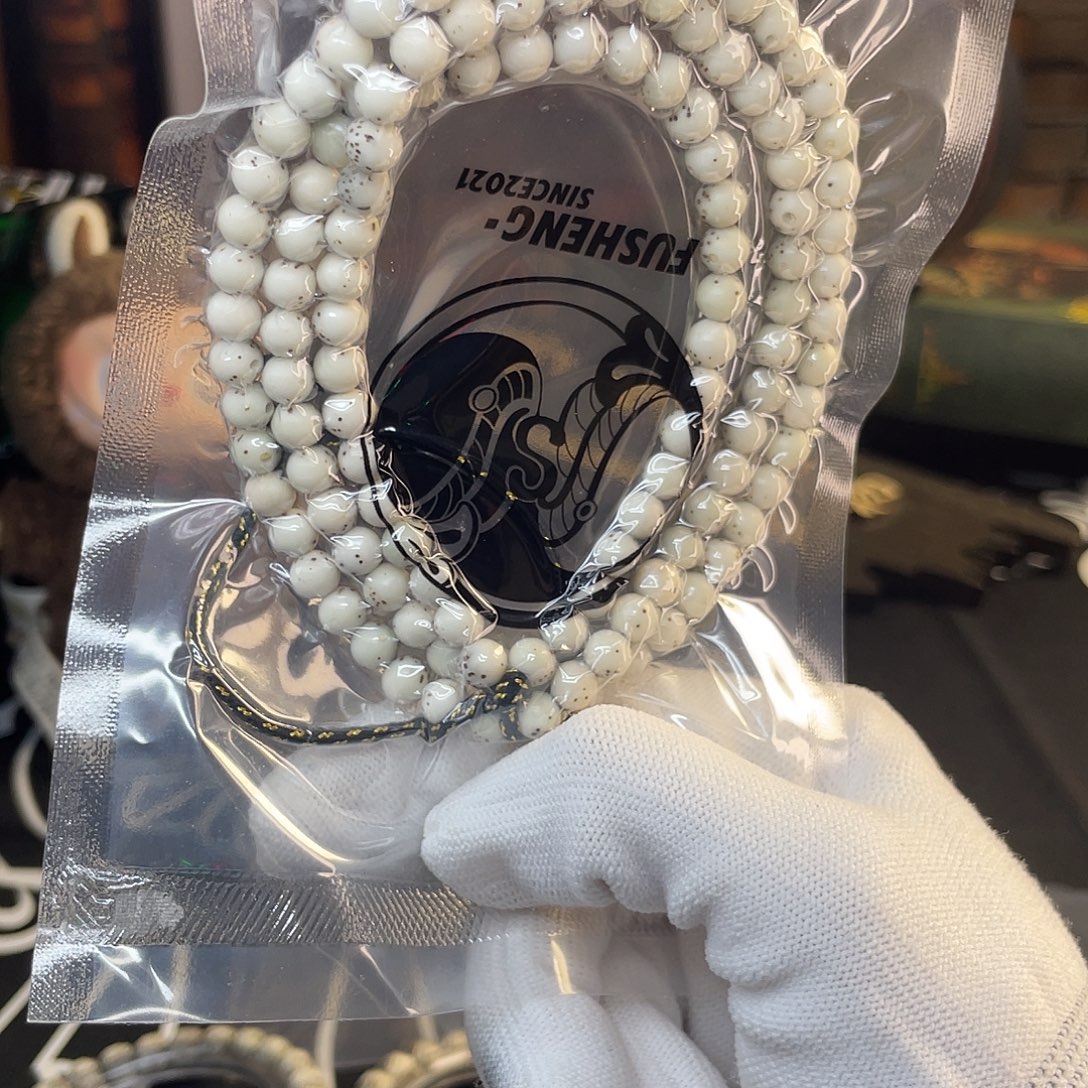 星月菩提手串浮生6圆骨瓷白通体三分之二留白