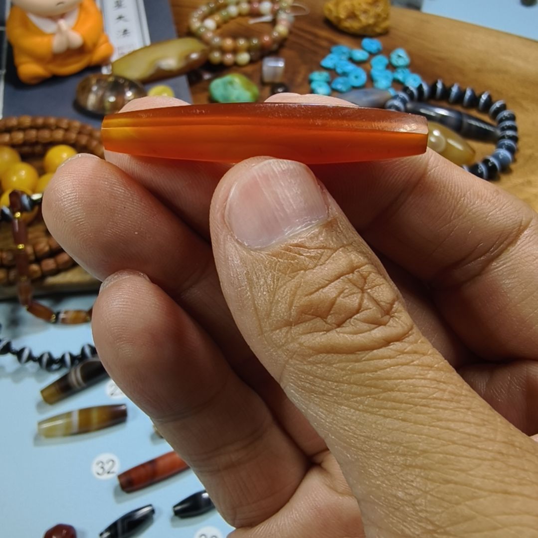 →***凉玛瑙/玉髓未镶嵌管珠天然红玛瑙管珠