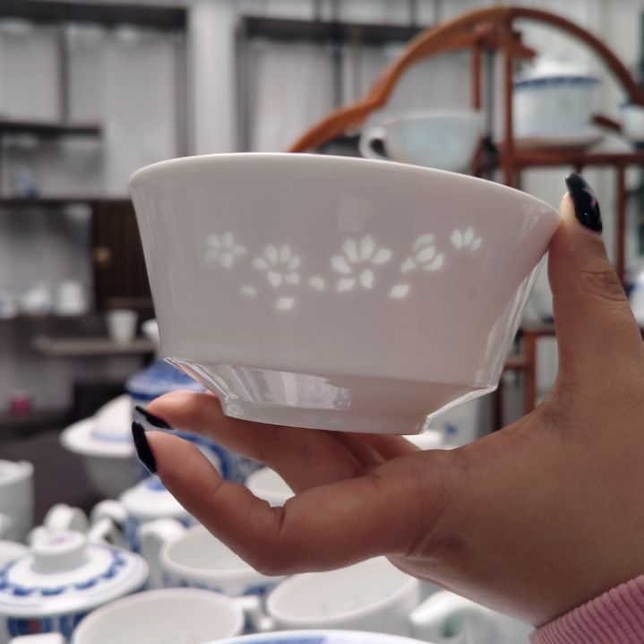 陶瓷玉兰花5寸饭碗一个