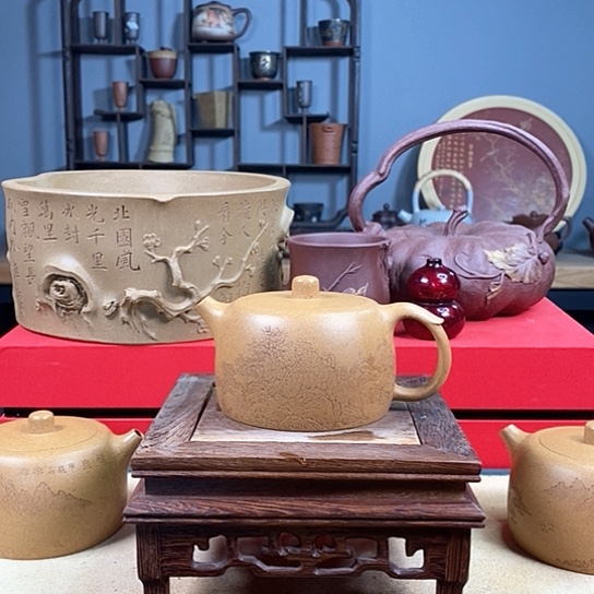 紫砂茶杯锤*小井兰山水