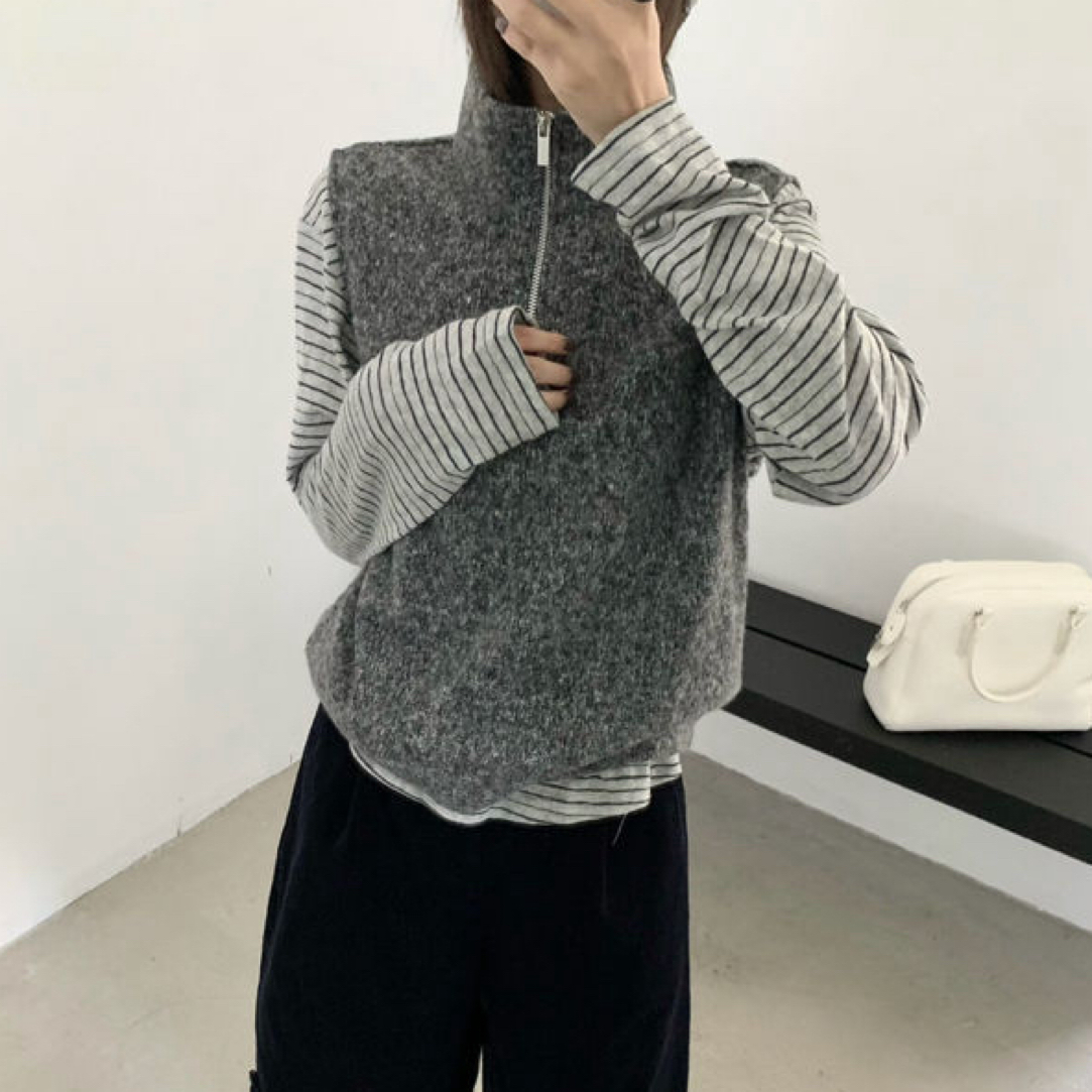 拉链高领马夹20271