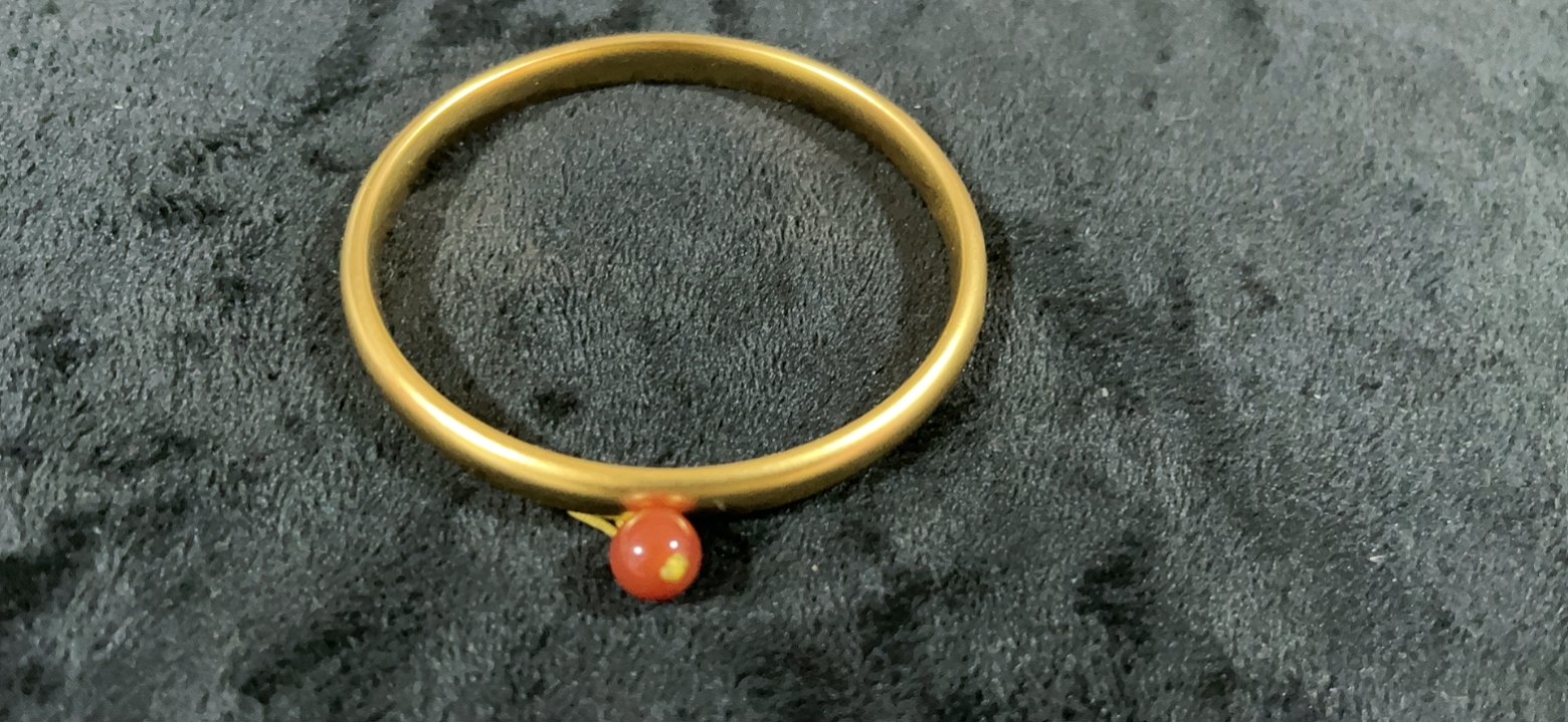 999金光面泥鳅背7mm闭口手镯时尚百搭款A27