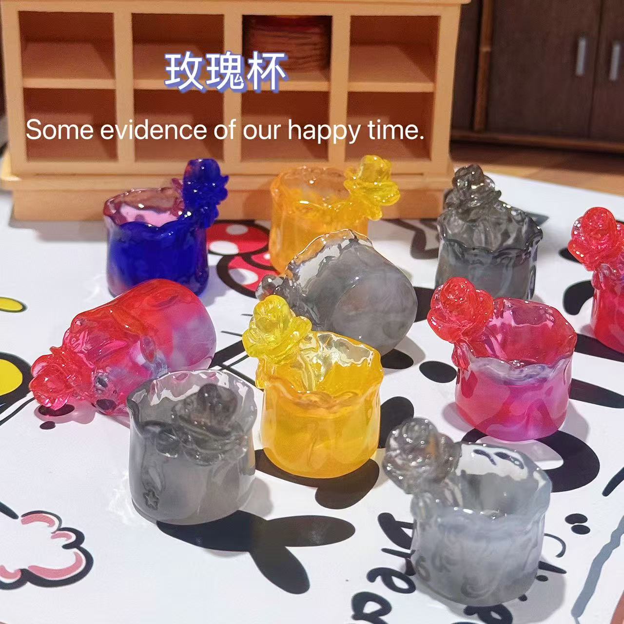 【定制】玫瑰杯 高货仿真娃屋食玩diy树脂配件模型