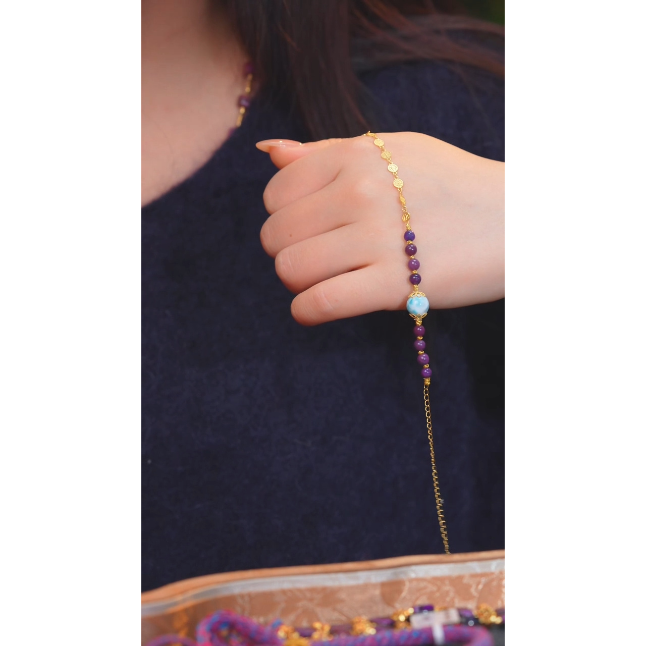 苏纪石（舒俱来）手链18K金镶嵌多样性发@@A42174