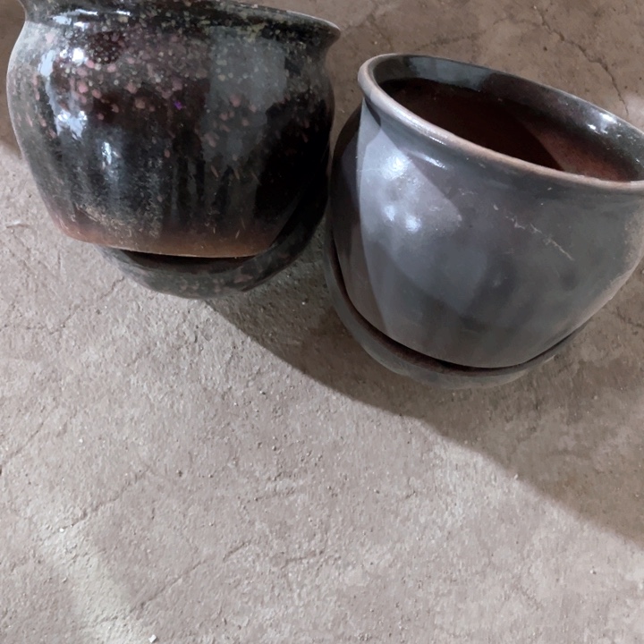 紫砂花盆口径18高度13四个正品